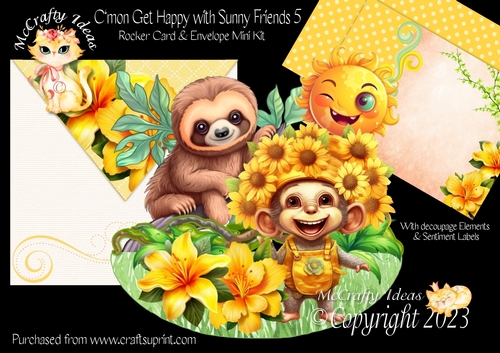 Cmon Get Happy with Sunny Friends 5 Rocker Card