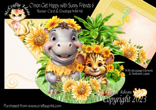 Cmon Get Happy with Sunny Friends 6 Rocker Card