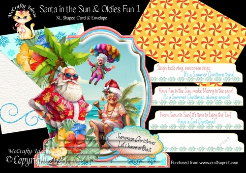 Santa in the Sun & Oldies Fun 1 XL Shaped Card Kit