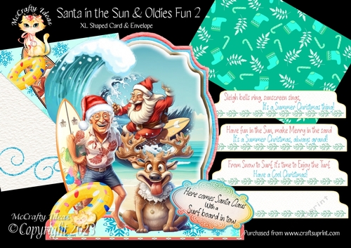 Santa in the Sun & Oldies Fun 2 XL Shaped Card Kit