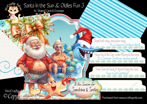 Santa in the Sun & Oldies Fun 3 XL Shaped Card Kit