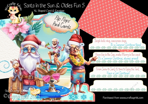 Santa in the Sun & Oldies Fun 5 XL Shaped Card Kit