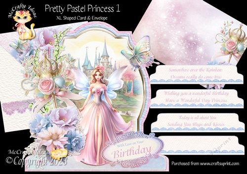 Pretty Pastel Princess 1 XL Shaped Card Kit