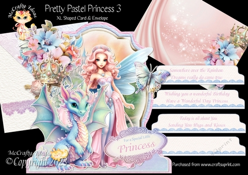 Pretty Pastel Princess 3 XL Shaped Card Kit