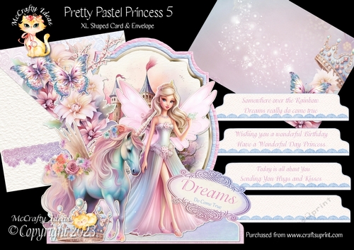 Pretty Pastel Princess 5 XL Shaped Card Kit