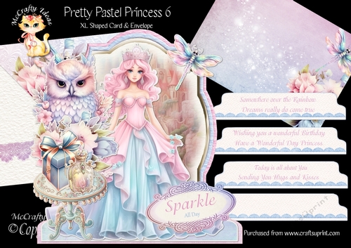 Pretty Pastel Princess 6 XL Shaped Card Kit