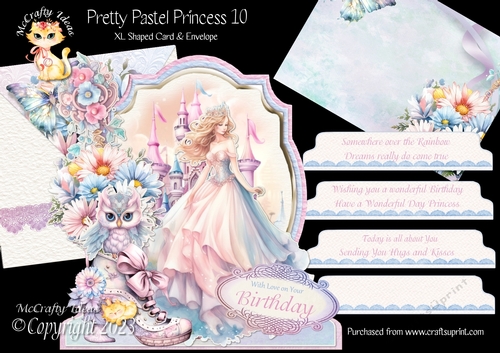 Pretty Pastel Princess 10 XL Shaped Card Kit