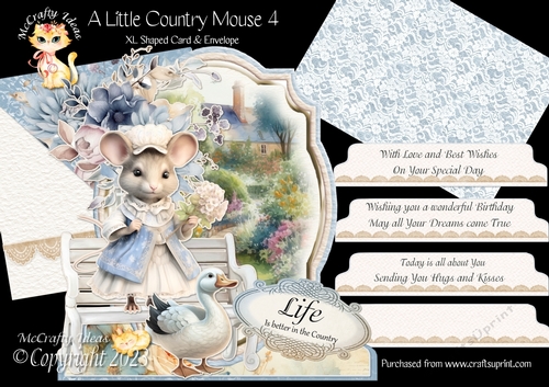 A Little Country Mouse 4 XL Shaped Card Kit