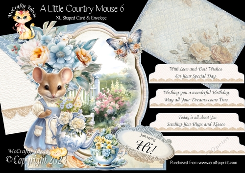 A Little Country Mouse 6 XL Shaped Card Kit