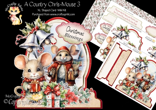 A  Country Chris-Mouse 3 XL Shaped Card Kit