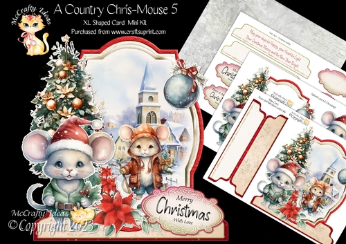 A  Country Chris-Mouse 5 XL Shaped Card Kit