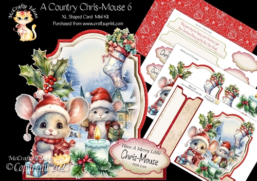 A  Country Chris-Mouse 6 XL Shaped Card Kit