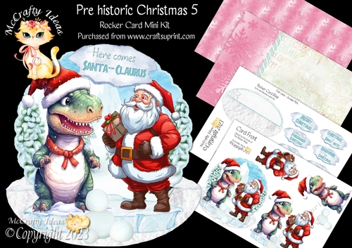 Prehistoric Christmas 5 Rocker Card