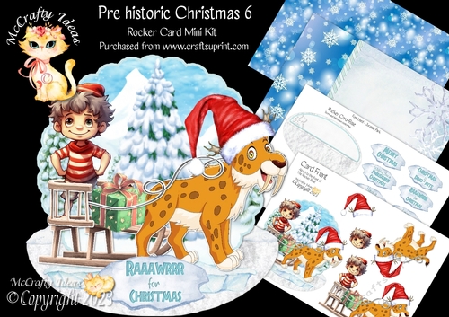 Prehistoric Christmas 6 Rocker Card