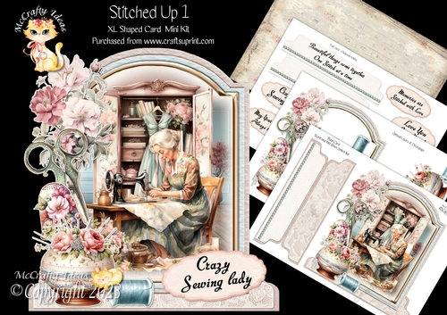 Stitched Up 1 XL Shaped Card Kit