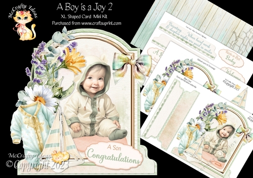 A Boy is a Joy 2 XL Shaped Card Kit