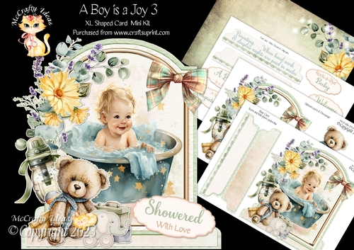 A Boy is a Joy 3 XL Shaped Card Kit