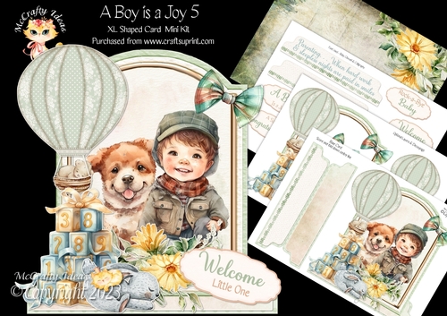 A Boy is a Joy 5 XL Shaped Card Kit