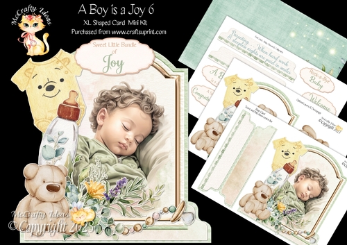 A Boy is a Joy 6 XL Shaped Card Kit