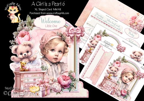 A Girl is a Pearl 6 XL Shaped Card Kit