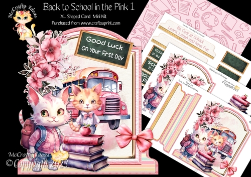 Back to School in the Pink 1 XL Shaped Card Kit