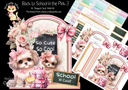 Back to School in the Pink 3 XL Shaped Card Kit