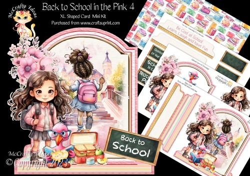 Back to School in the Pink 4 XL Shaped Card Kit