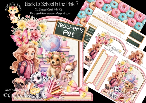 Back to School in the Pink 7 XL Shaped Card Kit