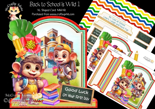 Back to School is Wild 1 XL Shaped Card Kit