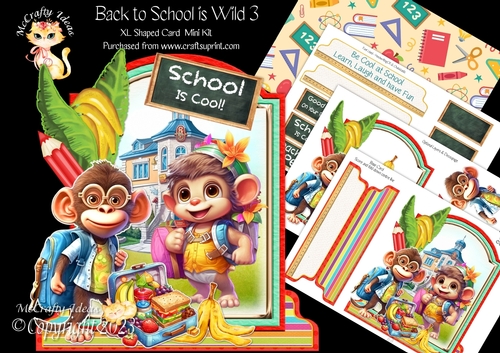 Back to School is Wild 3 XL Shaped Card Kit