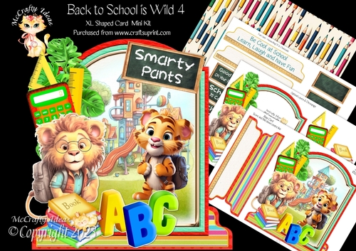 Back to School is Wild 4 XL Shaped Card Kit