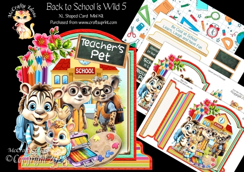 Back to School is Wild 5 XL Shaped Card Kit