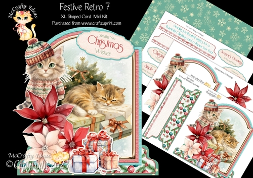 Festive Retro 7 XL Shaped Card Kit