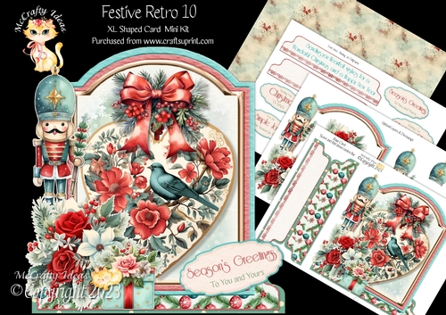 Festive Retro 10 XL Shaped Card Kit