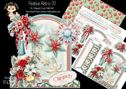 Festive Retro 20 XL Shaped Card Kit