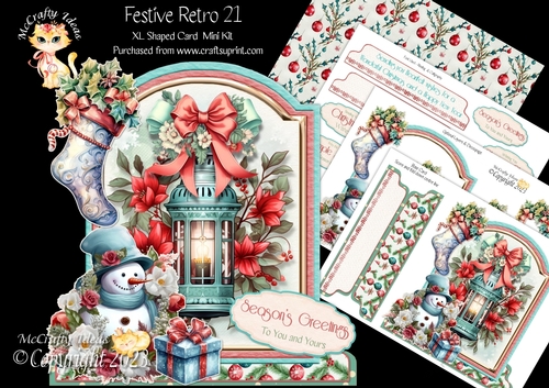 Festive Retro 21 XL Shaped Card Kit