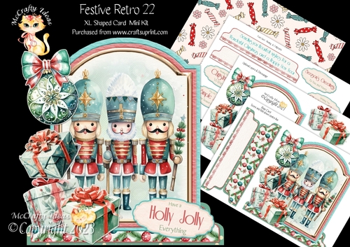 Festive Retro 22 XL Shaped Card Kit