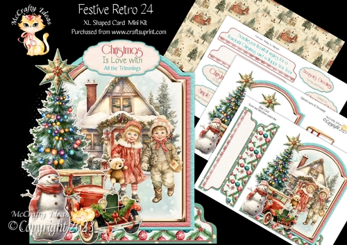 Festive Retro 24 XL Shaped Card Kit