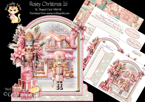 Rosey Christmas 16 XL Shaped Card Kit
