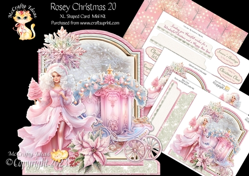 Rosey Christmas 20 XL Shaped Card Kit