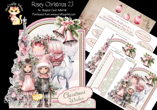 Rosey Christmas 23 XL Shaped Card Kit