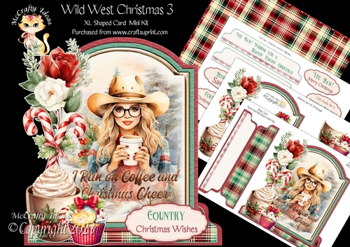Wild West Christmas 3 XL Shaped Card Kit
