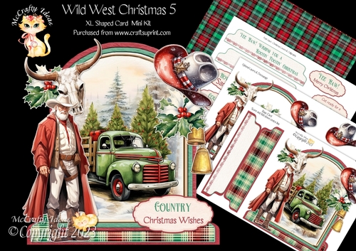 Wild West Christmas 5 XL Shaped Card Kit