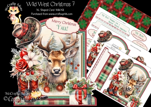 Wild West Christmas 7 XL Shaped Card Kit