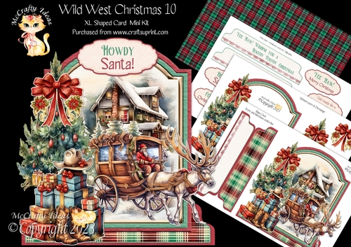 Wild West Christmas 10 XL Shaped Card Kit