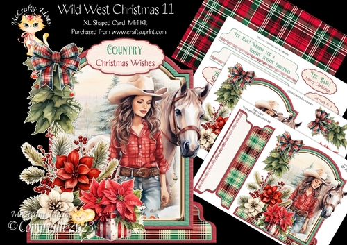 Wild West Christmas 11 XL Shaped Card Kit