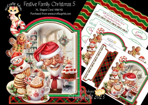 Festive Family Christmas 5 XL Shaped Card Kit