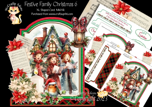 Festive Family Christmas 6 XL Shaped Card Kit