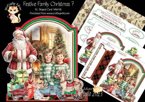 Festive Family Christmas 7 XL Shaped Card Kit