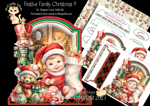 Festive Family Christmas 9 XL Shaped Card Kit